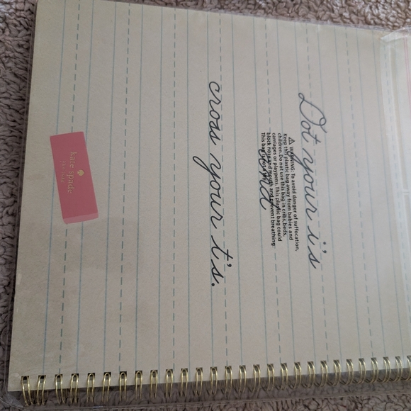 Kate Spade Gold Spiral Notebook with Script Design - Picture 3 of 3